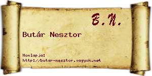 Butár Nesztor névjegykártya
